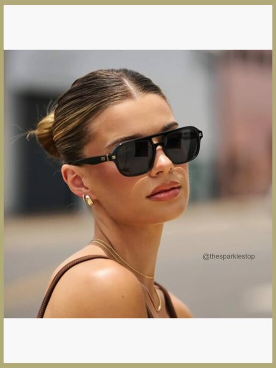 Acetate Frame Polarized Aviator Sunglasses with Double Bridge